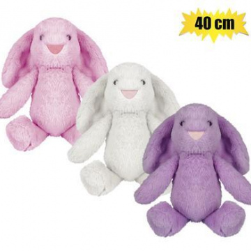 PLUSH BUNNY FLAPPY EARS & PINK NOSE 40cm