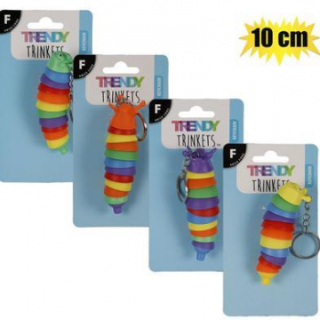 KEYCHAIN SENSORY WRIGGLE SLUG RAINBOW