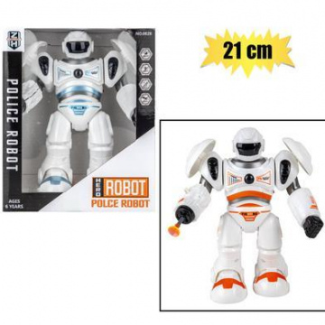 BATTERY OPERATED ROBOT WHITE 21cm
