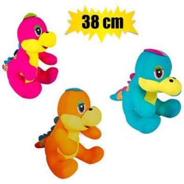 PLUSH BRIGHT DINO W-FOAMBEADS 38cm
