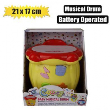 BABY TOY EDU MUSICAL DRUM B-O 21x17cm